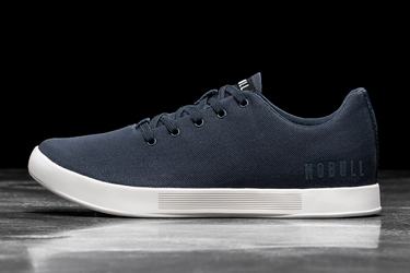 Nobull Canvas Men's Trainers Navy White | Australia (NI6452)